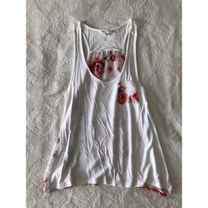 Floral white sheer top